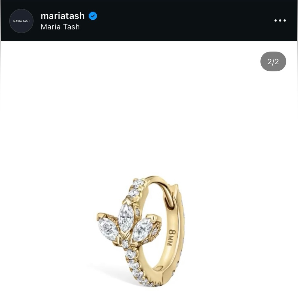 Maria Tash - Diamond Lotus Eternity hoop (8mm Yellow Gold)